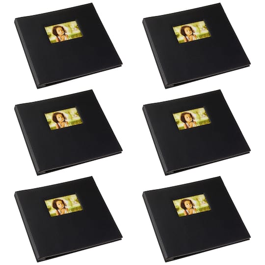 6 Pack: Black Faux Leather Scrapbook by Recollections®